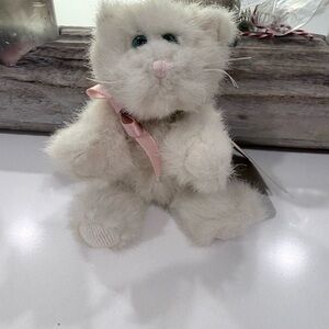 Boyds Bears White Bronte with Pink Bow